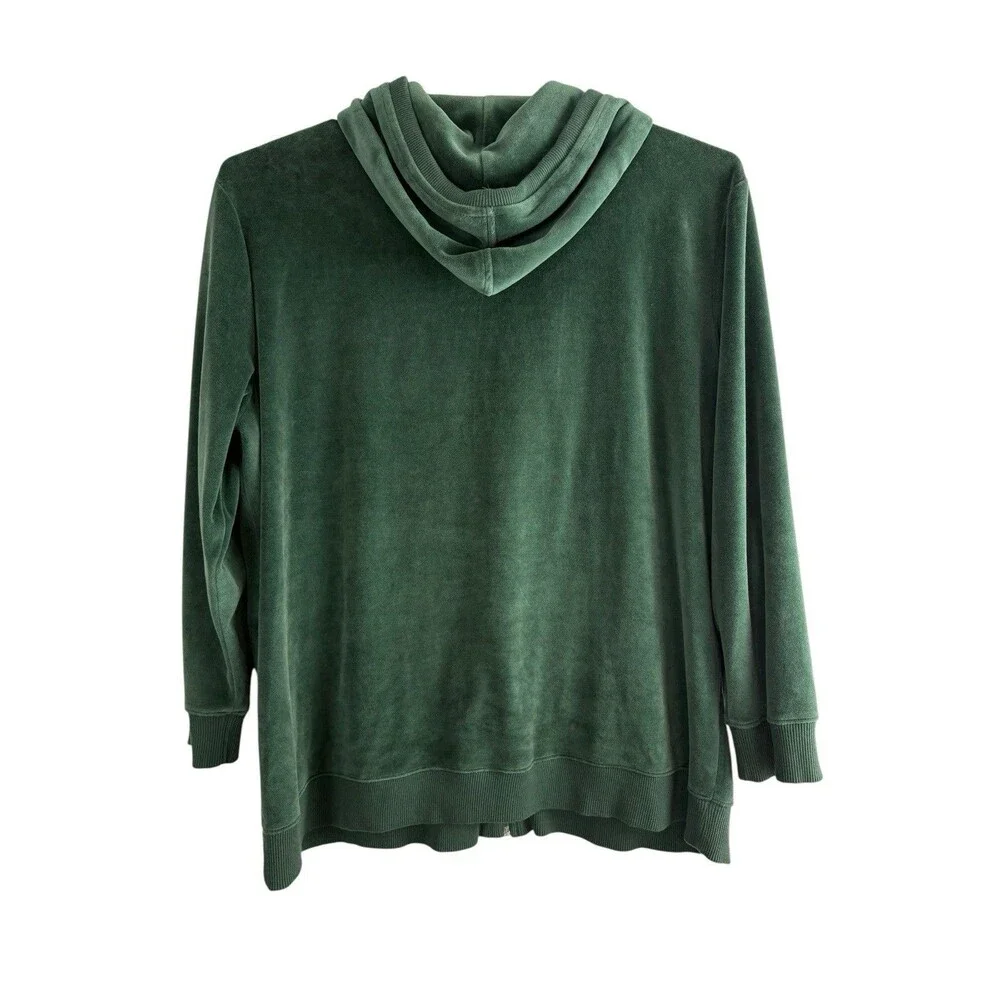 Mountain Lake Womens Jacket Adult Size 2X Green Velour Zipper Long Sleeve Pocket